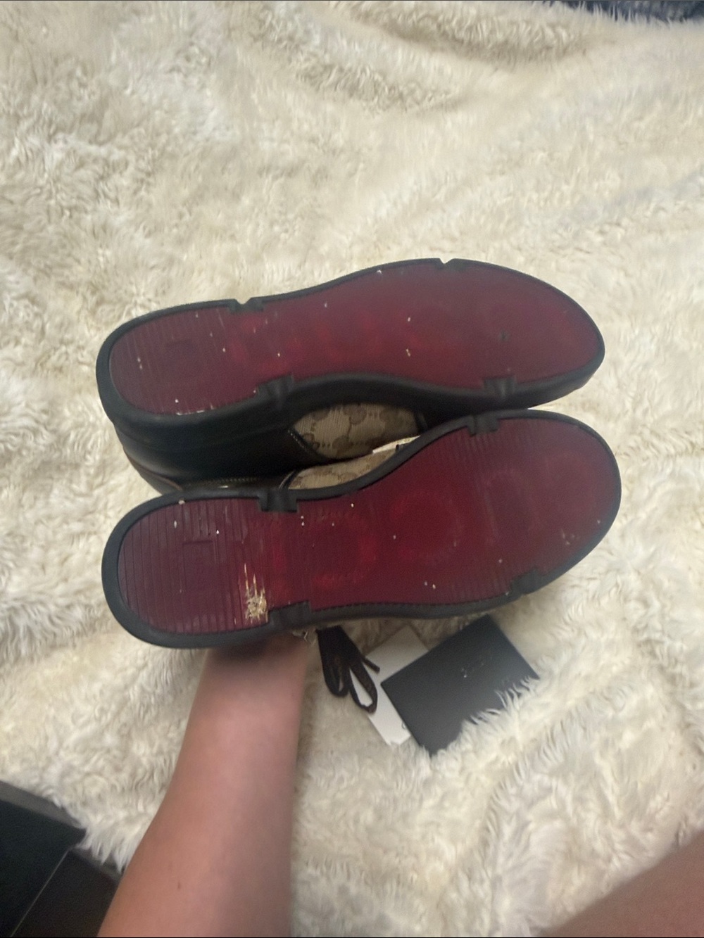 Gucci Brown GG Canvas Low-Top Sneakers with Dark Brown Leather Trim Y2K - Picture 6 of 9